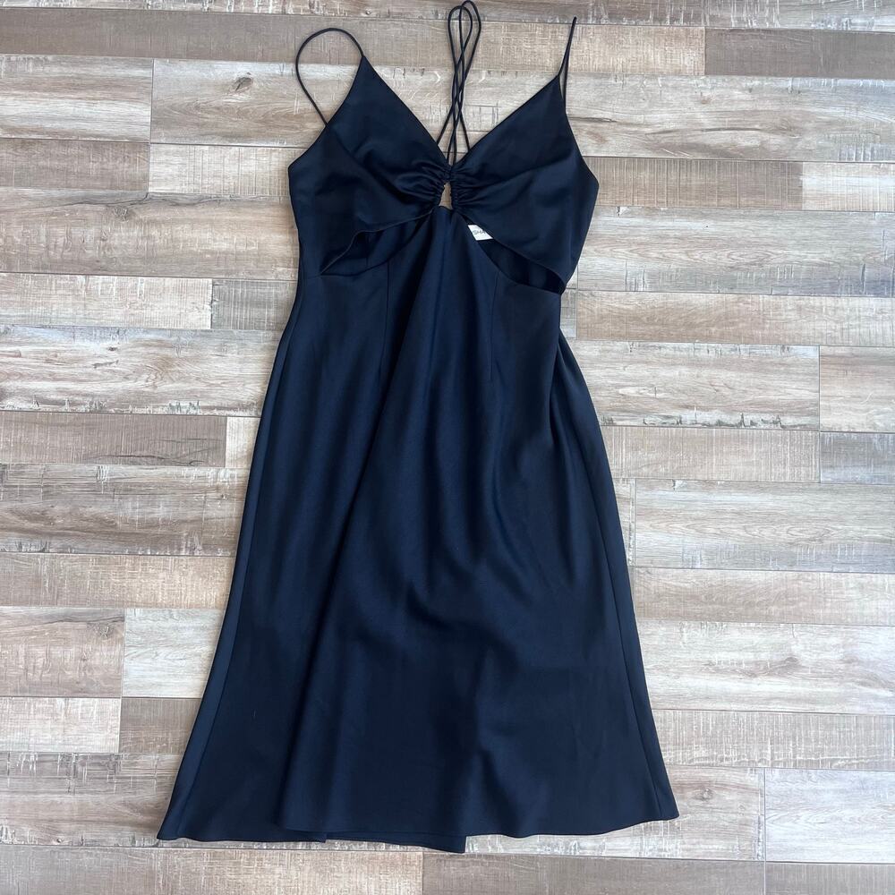 MISHA Lupita Cutout Midi Dress - Black - Size 12